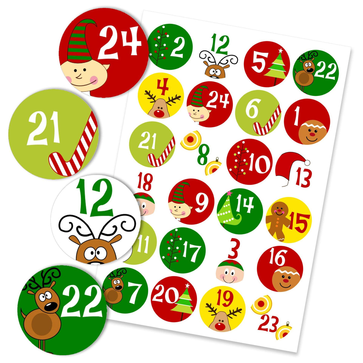 Adventskalender Zahlensticker Wichtel und Freunde