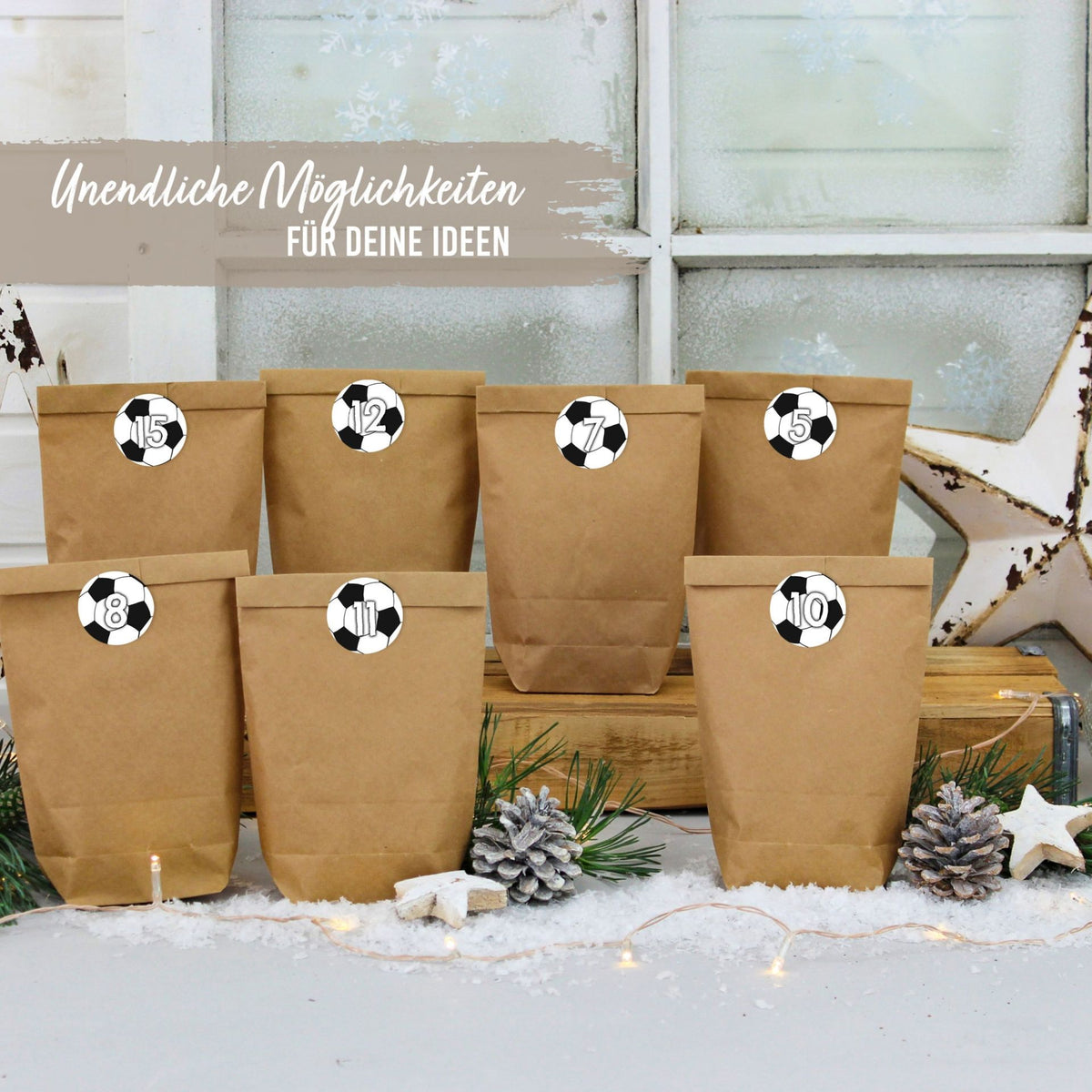 Adventskalender Zahlensticker Fussball