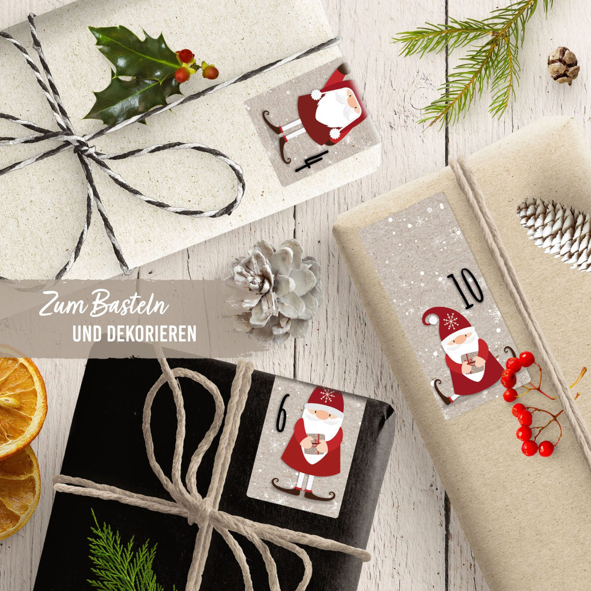 Adventskalender Zahlensticker Nikolaus