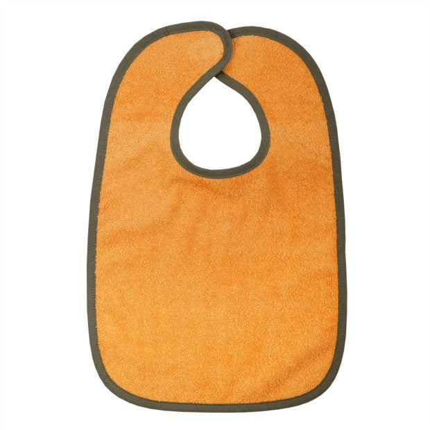 Lätzli mit Klettverschluss Orange Grau