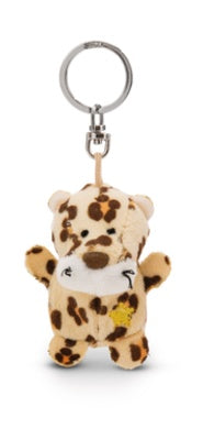 Mini Schlüsselanhänger Plüsch Leopard mit Stern