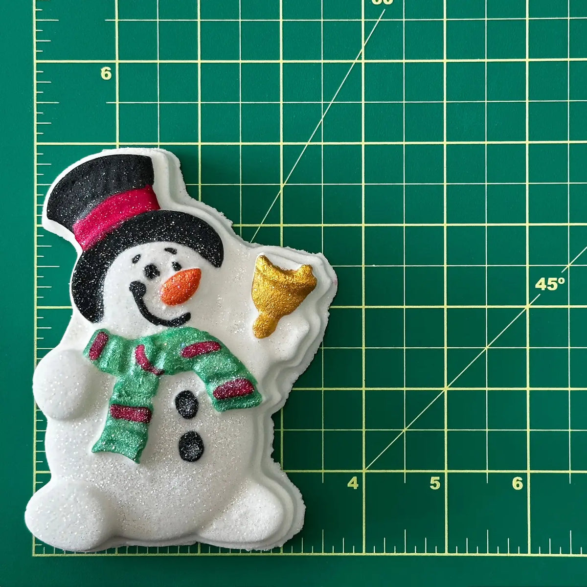 Badekugel handgemacht Weihnachten Schneemann