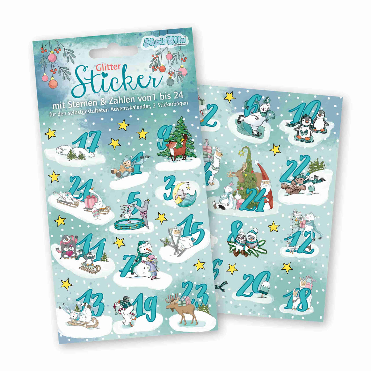 Adventskalender Zahlensticker Winter