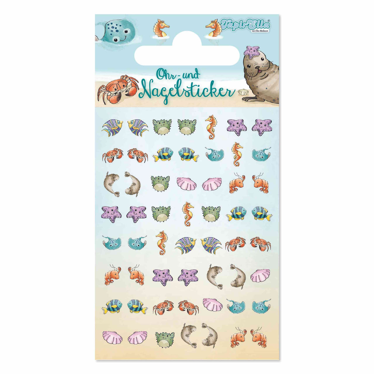 Ohr und Nagelsticker Meerestier