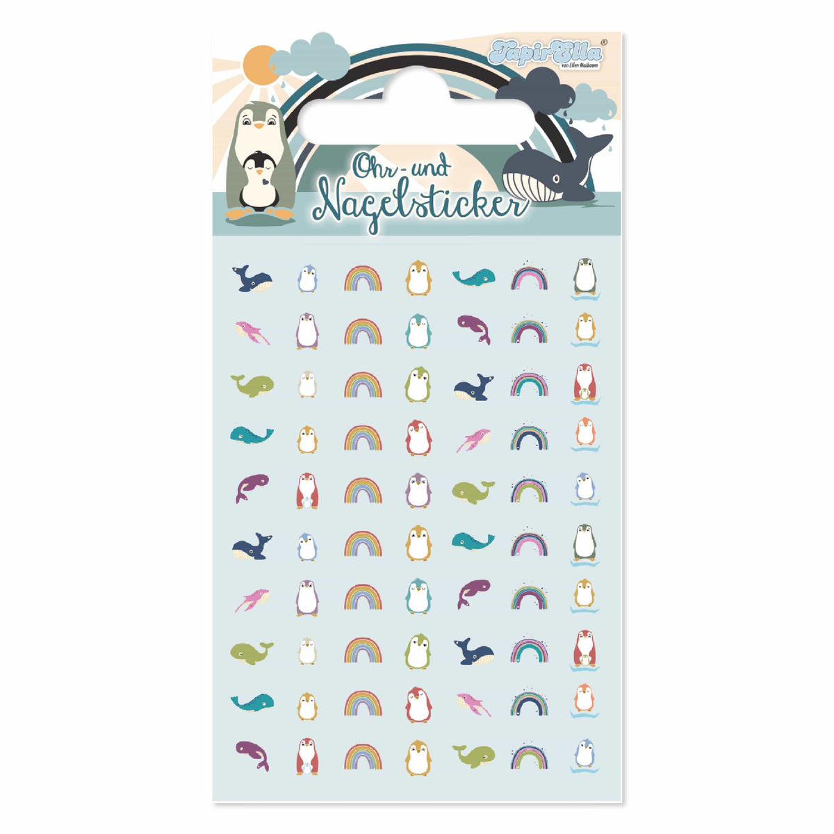 Ohr und Nagelsticker Pinguin Familie