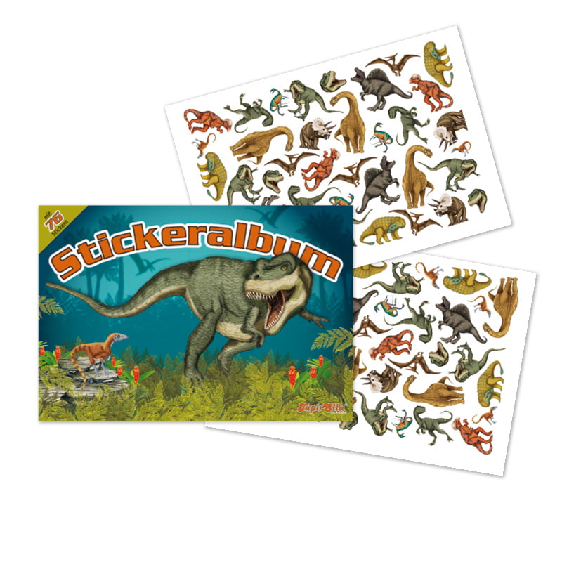 Stickeralbum mit Stickern Dino