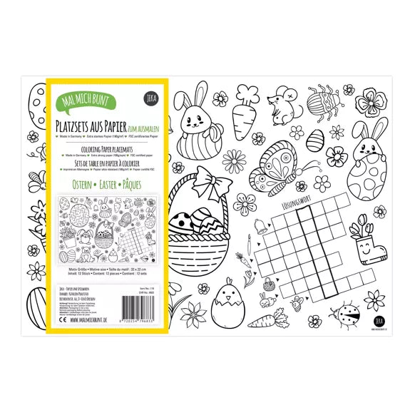 12 Tischsets zum ausmalen - Ostern