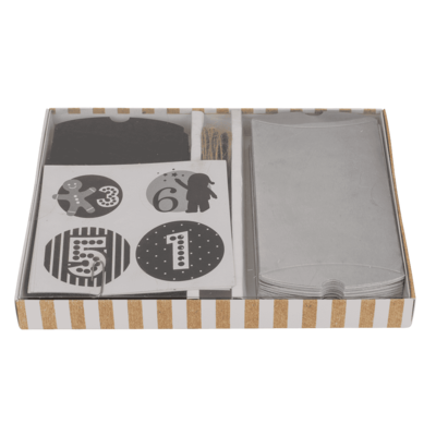 Adventskalender Tüten Schwarz / Silber