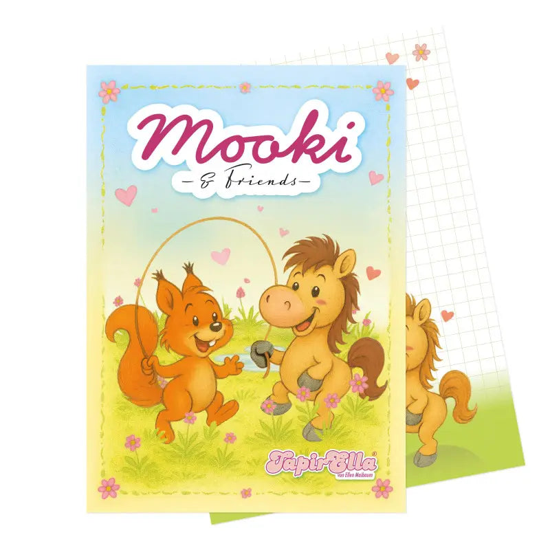 Notizblock Mooki & Friends Pferd und Eichhörnchen