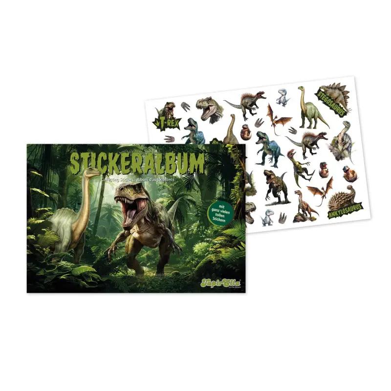 Stickeralbum mit Stickern Dinoworld