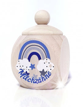 Milchzahndose Regenbogen Blau