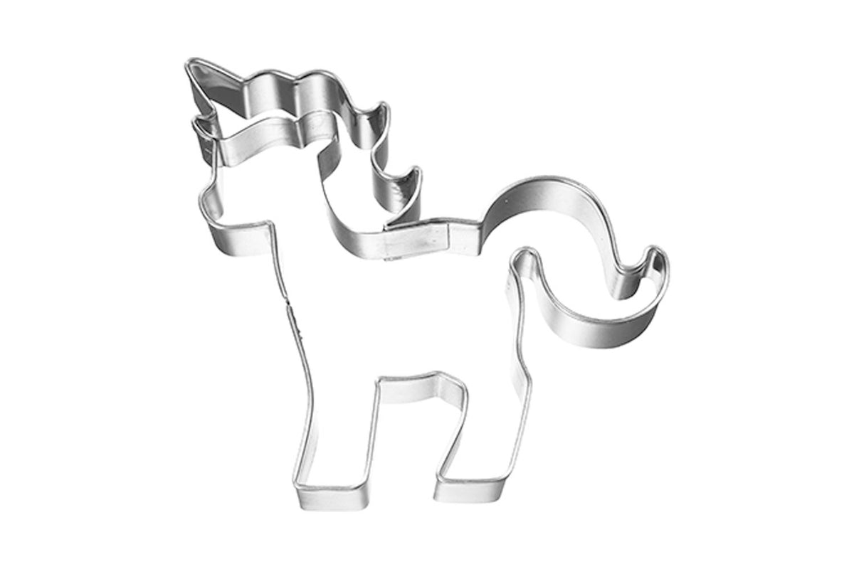 Edelstahl Ausstechform Einhorn mit Prägung