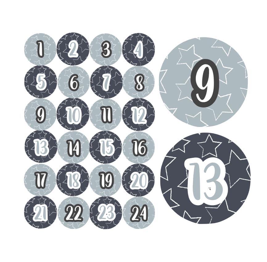 Adventskalender Zahlensticker 48