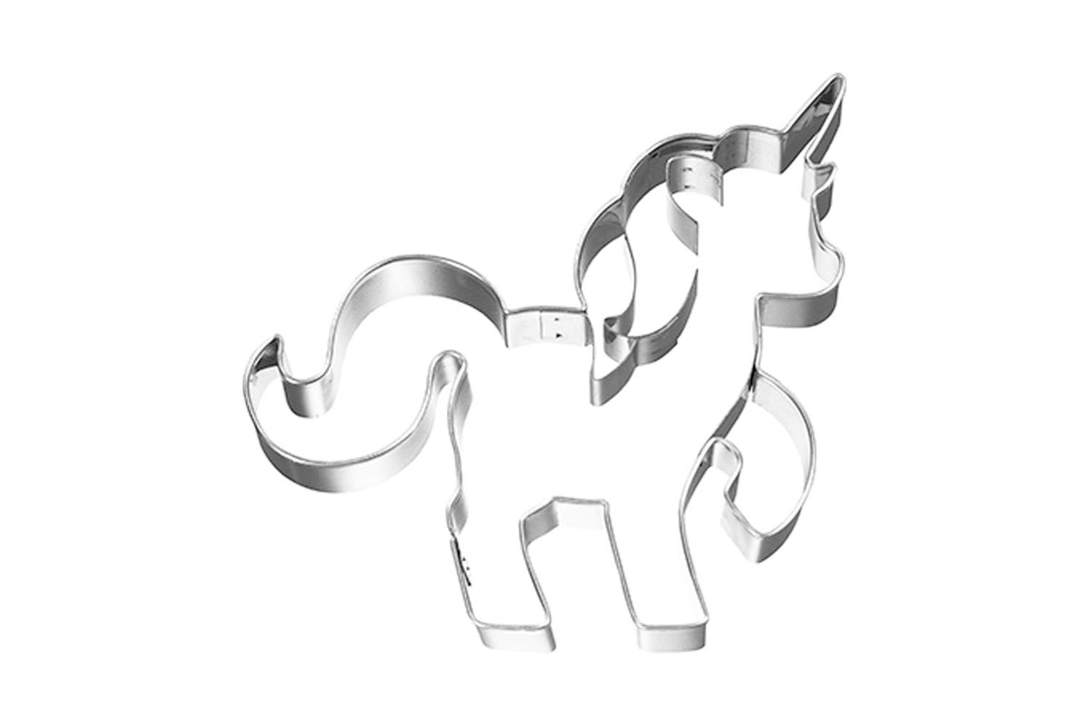 Edelstahl Ausstechform Einhorn mit Prägung Gross