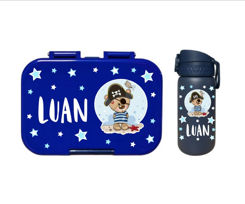 SET Znünibox und Thermosflasche Baurelia Box Mini mit Ion8 350ml Blau