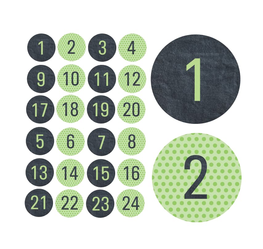 Adventskalender Zahlensticker 43
