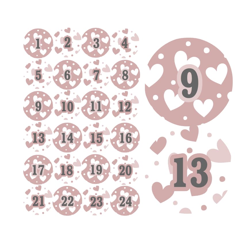 Adventskalender Zahlensticker 52