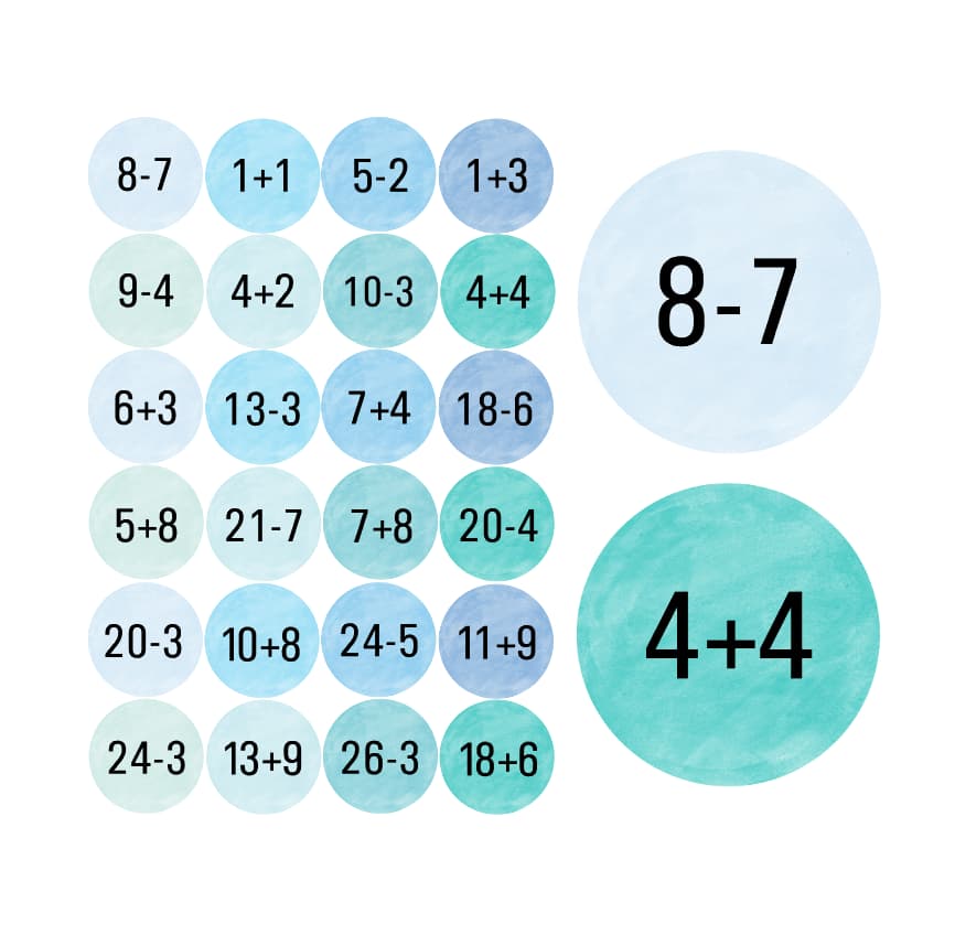 Adventskalender Zahlensticker Rechnungsaufgabe 9