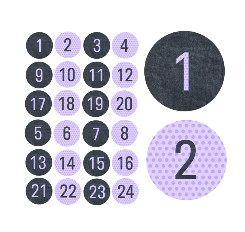 Adventskalender Zahlensticker 45