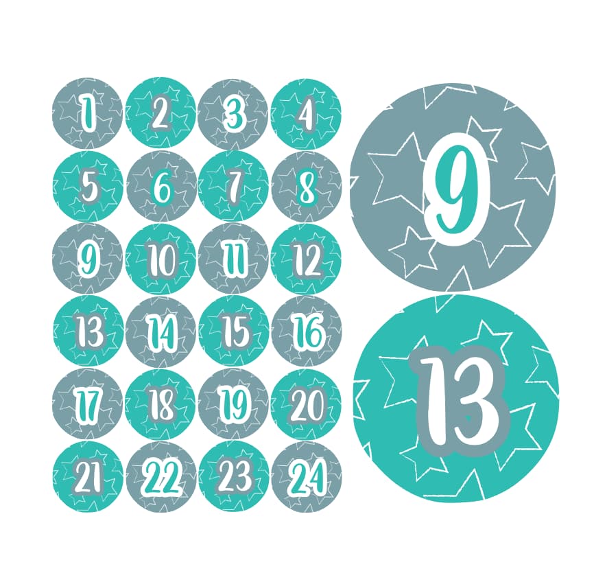 Adventskalender Zahlensticker 50