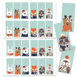 Adventskalender Zahlensticker Waldtiere