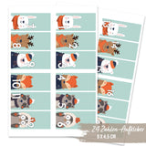 Adventskalender Zahlensticker Waldtiere
