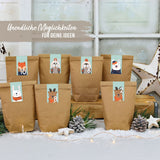 Adventskalender Zahlensticker Waldtiere