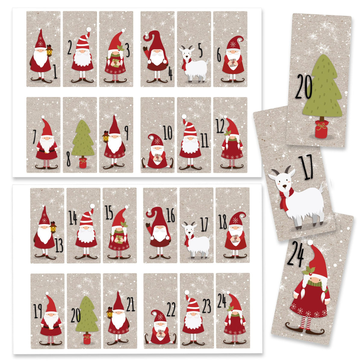 Adventskalender Zahlensticker Nikolaus