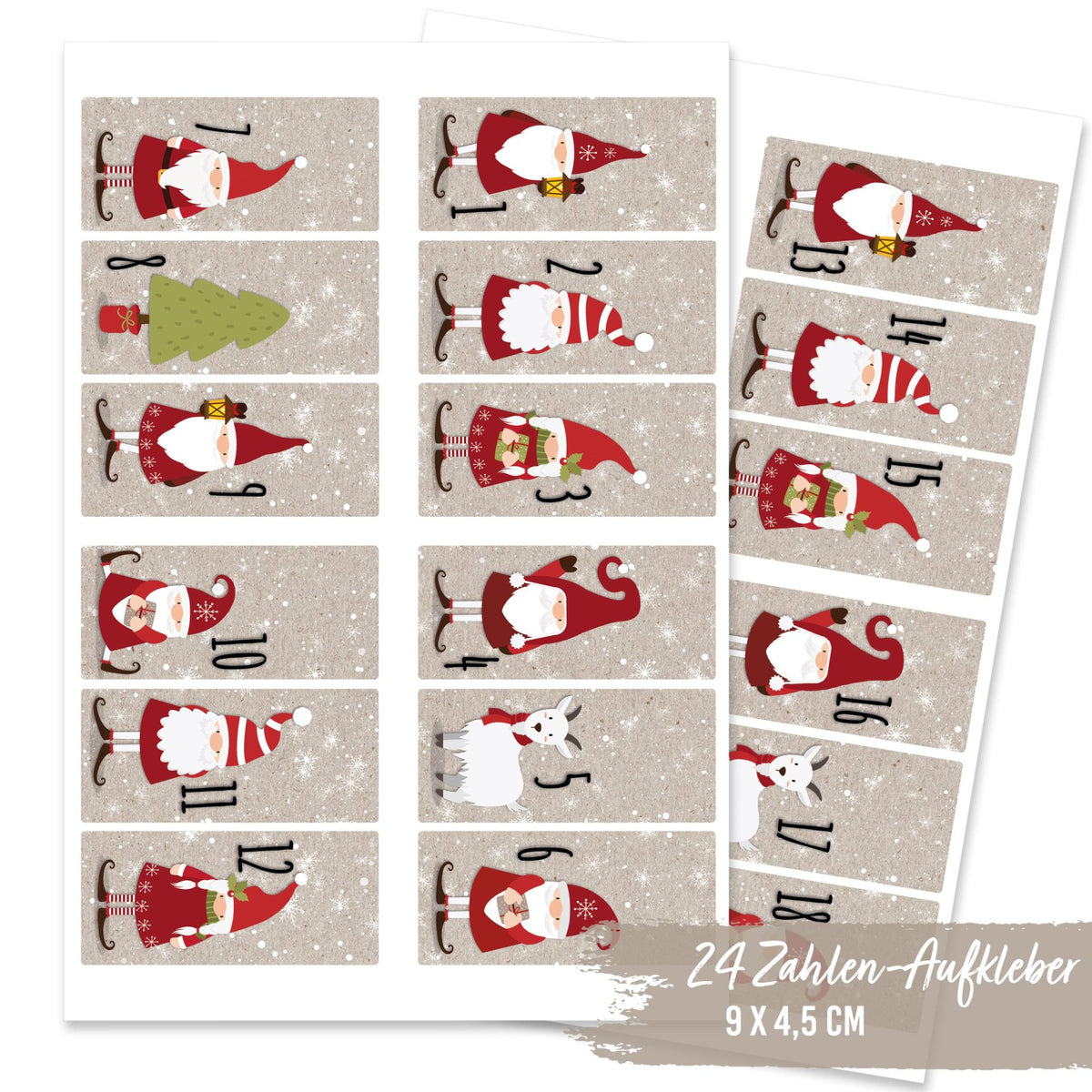 Adventskalender Zahlensticker Nikolaus