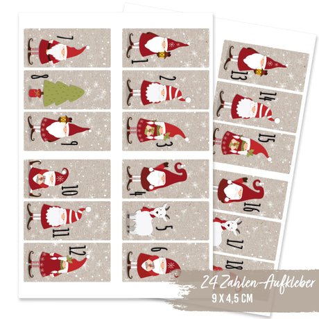 Adventskalender Zahlensticker Nikolaus