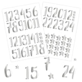 Adventskalender Zahlensticker Silber Metallic