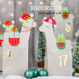 Adventskalender Zahlensticker Gold Metallic