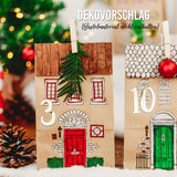 Adventskalender Zahlensticker Gold Metallic