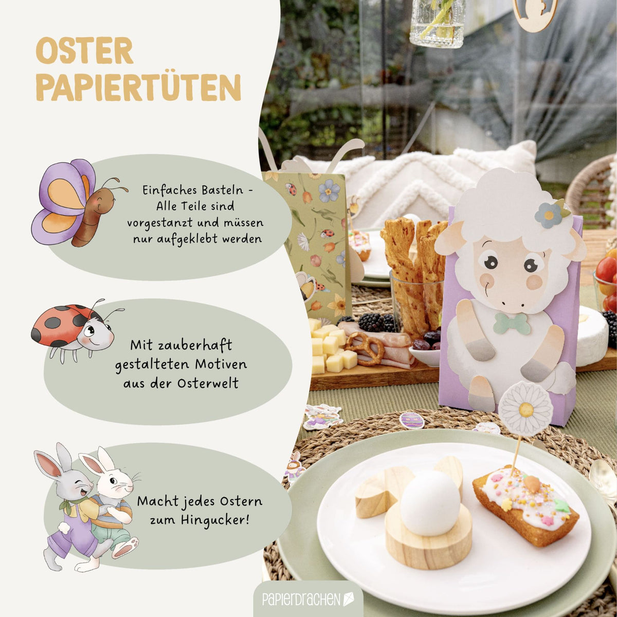 Osternest Papiertaschen Osterhasenwelt