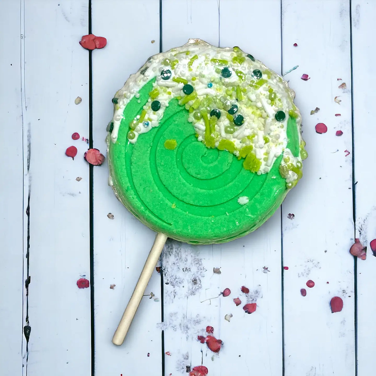Badekugel handgemacht Lollipop Grün