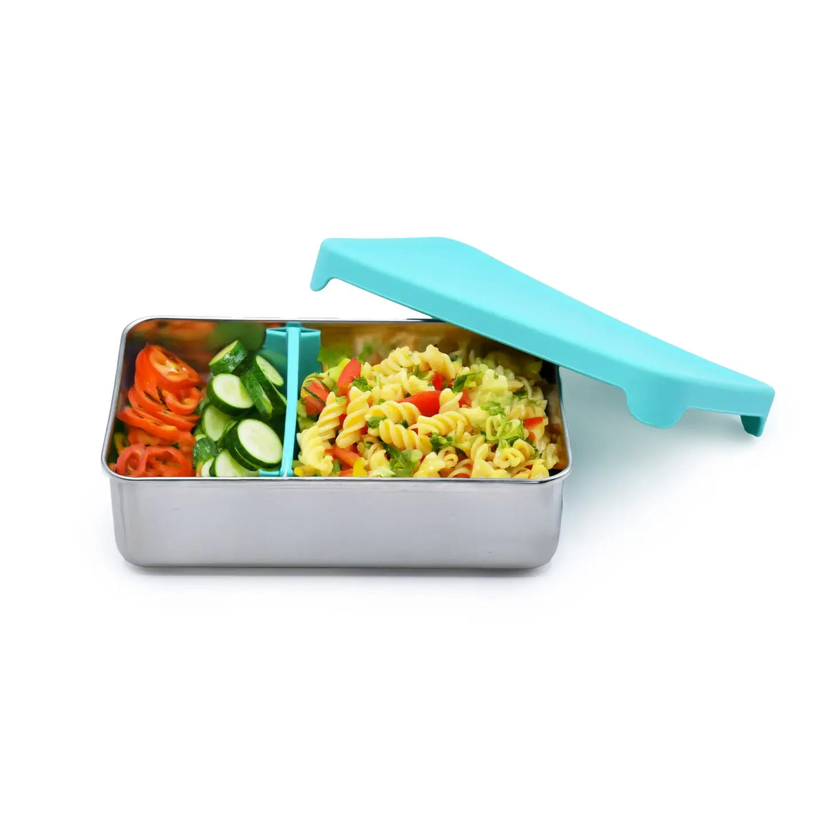 Edelstahl Znünibox Melii mit Trennsteg Blau