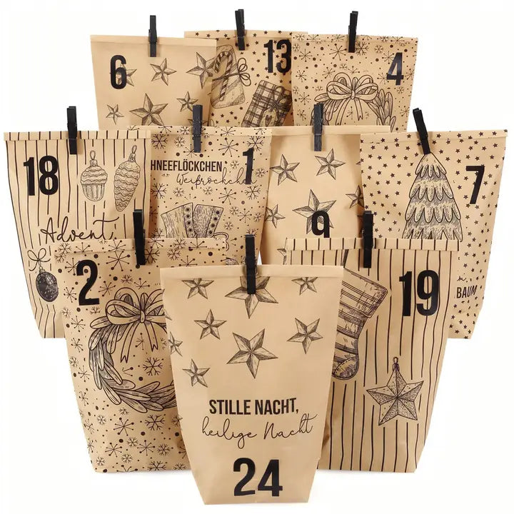 Adventskalender Stern Braun Christman