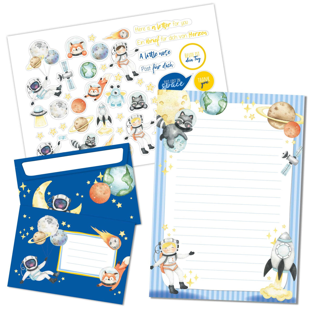 Briefblock Set Astronaut