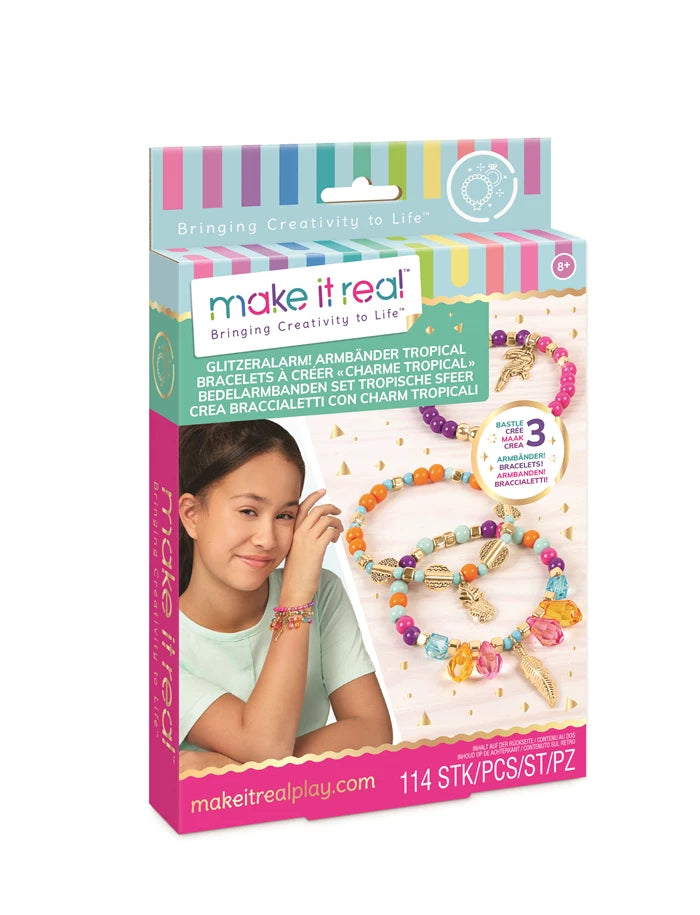 Bastelset Glitzeralarm Armbänder Tropical