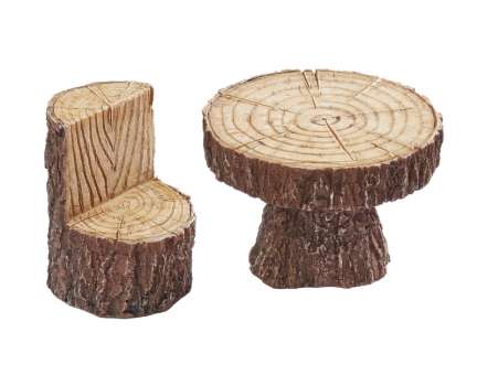 Wichtelzubehör Tisch und Stuhl aus Holz Rustikal