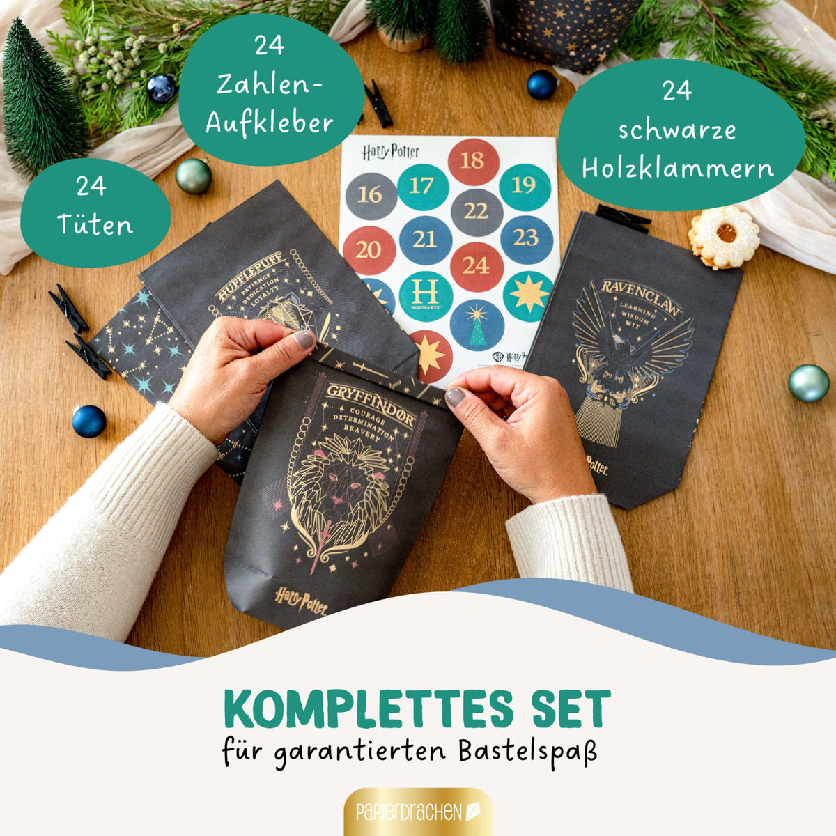 Adventskalender Harry Potter Schwarz Gold