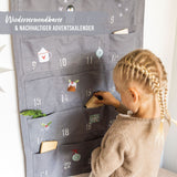 Adventskalender Wandteppich Grau