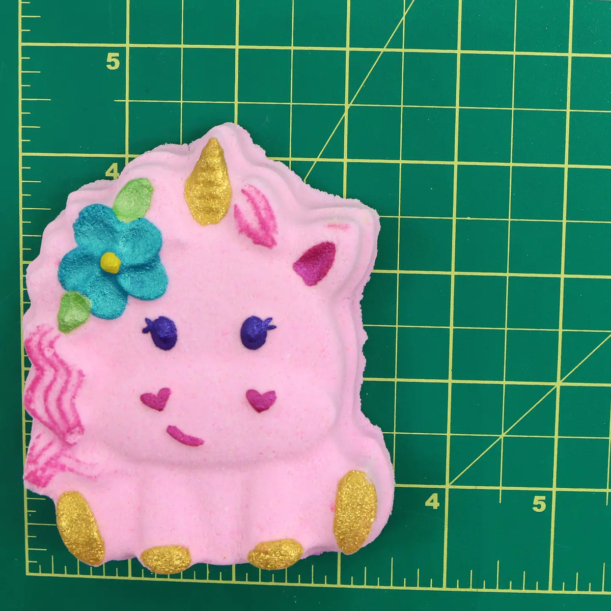 Badekugel handgemacht Einhorn rosa mit Blume