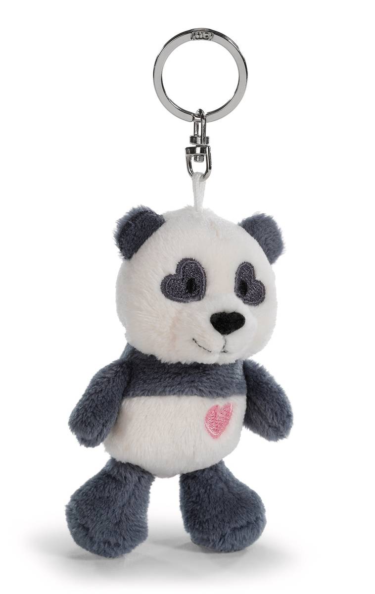 Schlüsselanhänger Plüsch Panda mit Herz