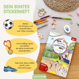 Kreatives Fussballwelt Heft - Malen, Rätseln & Stickern