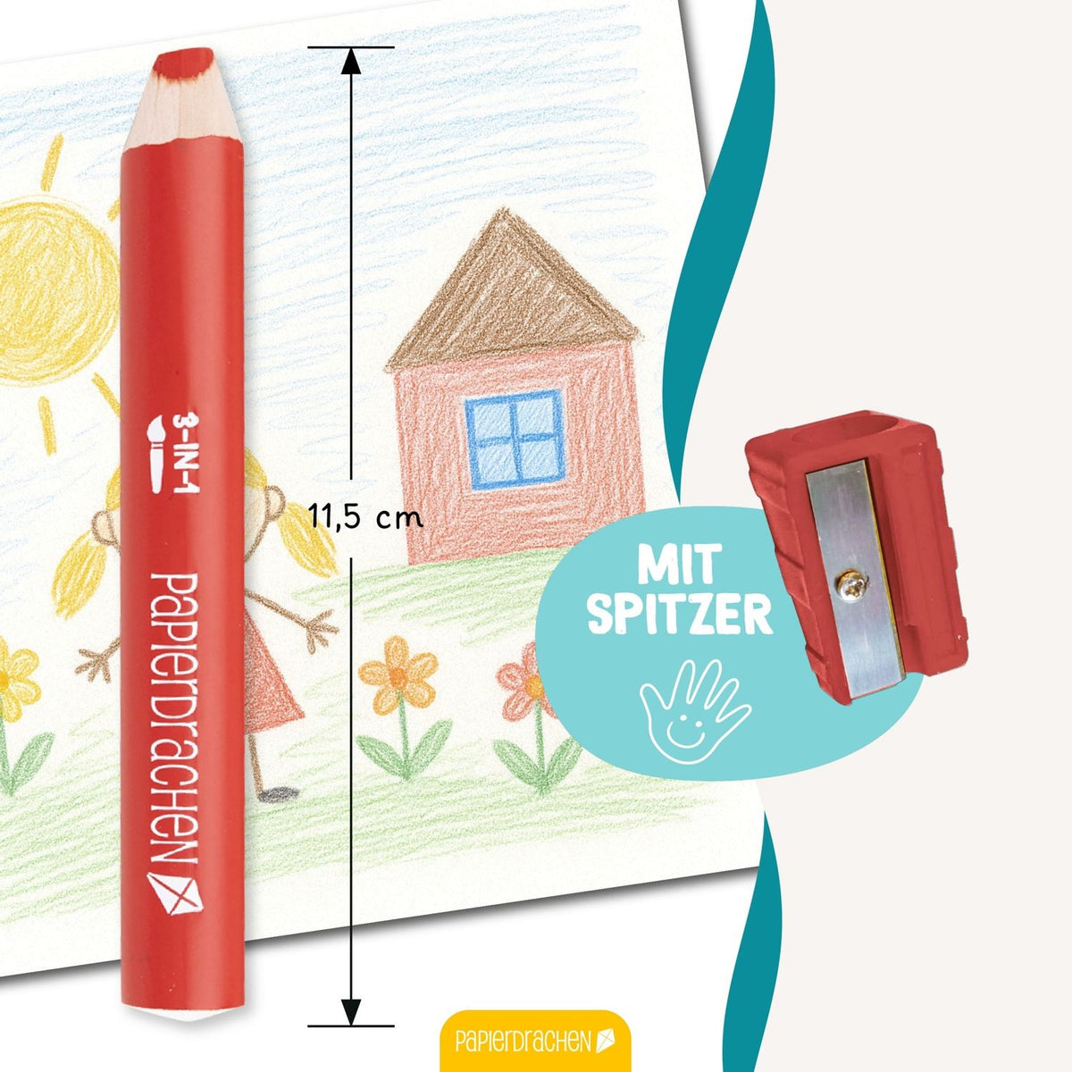 Bicolor 3 in 1 Buntstifte mit Anspitzer