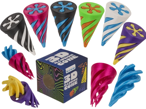 3D-Illusionskegel assortiert