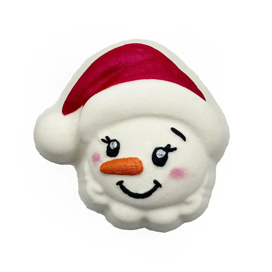 Badekugel handgemacht Weihnachten Schneemannskopf mit Mütze