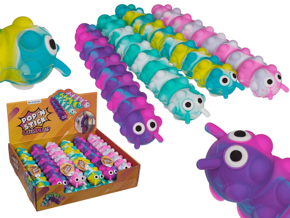 Fidget XL Pop N'Stick Toy Raupe assortiert