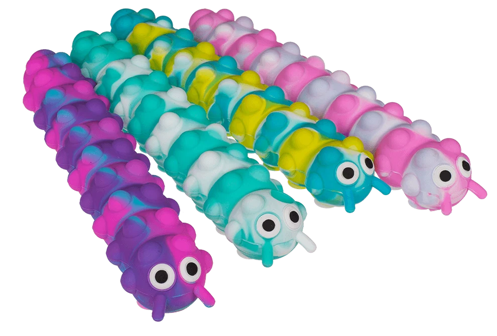 Fidget XL Pop N'Stick Toy Raupe assortiert